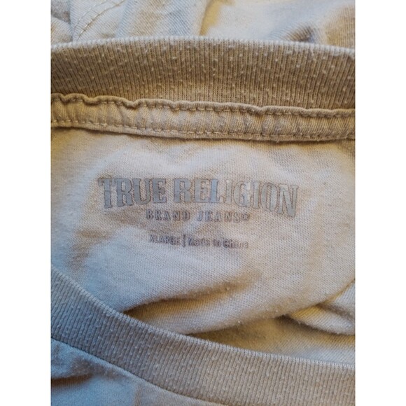 True Religion short sleeve beige/white? Shirt Sz L - Picture 4 of 4